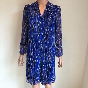 Diane Von Furstenberg Kourtni Fierce Chiffon Long Sleeves Dress Women’s Size 2